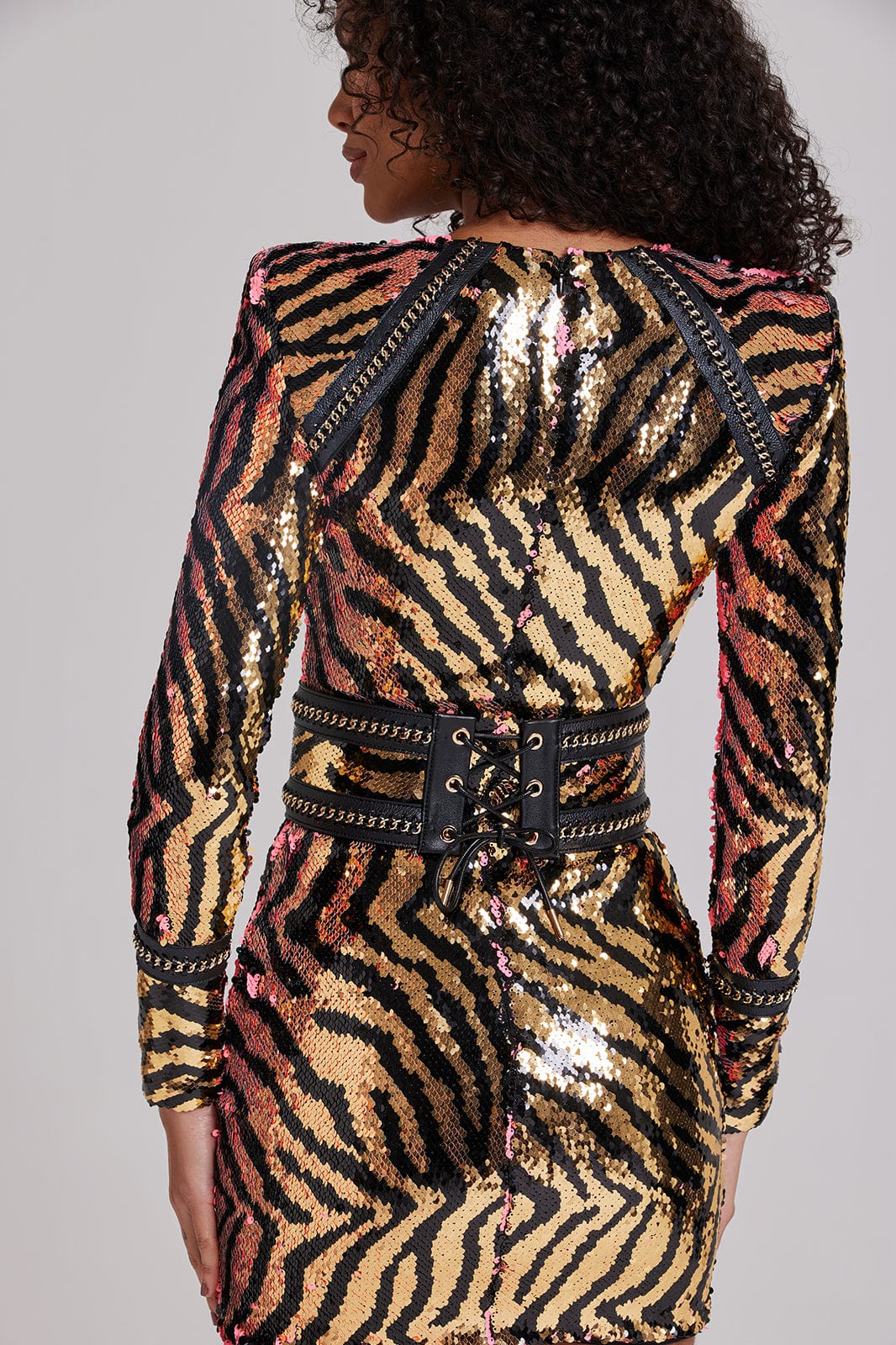 Tiger print shop sequin dress